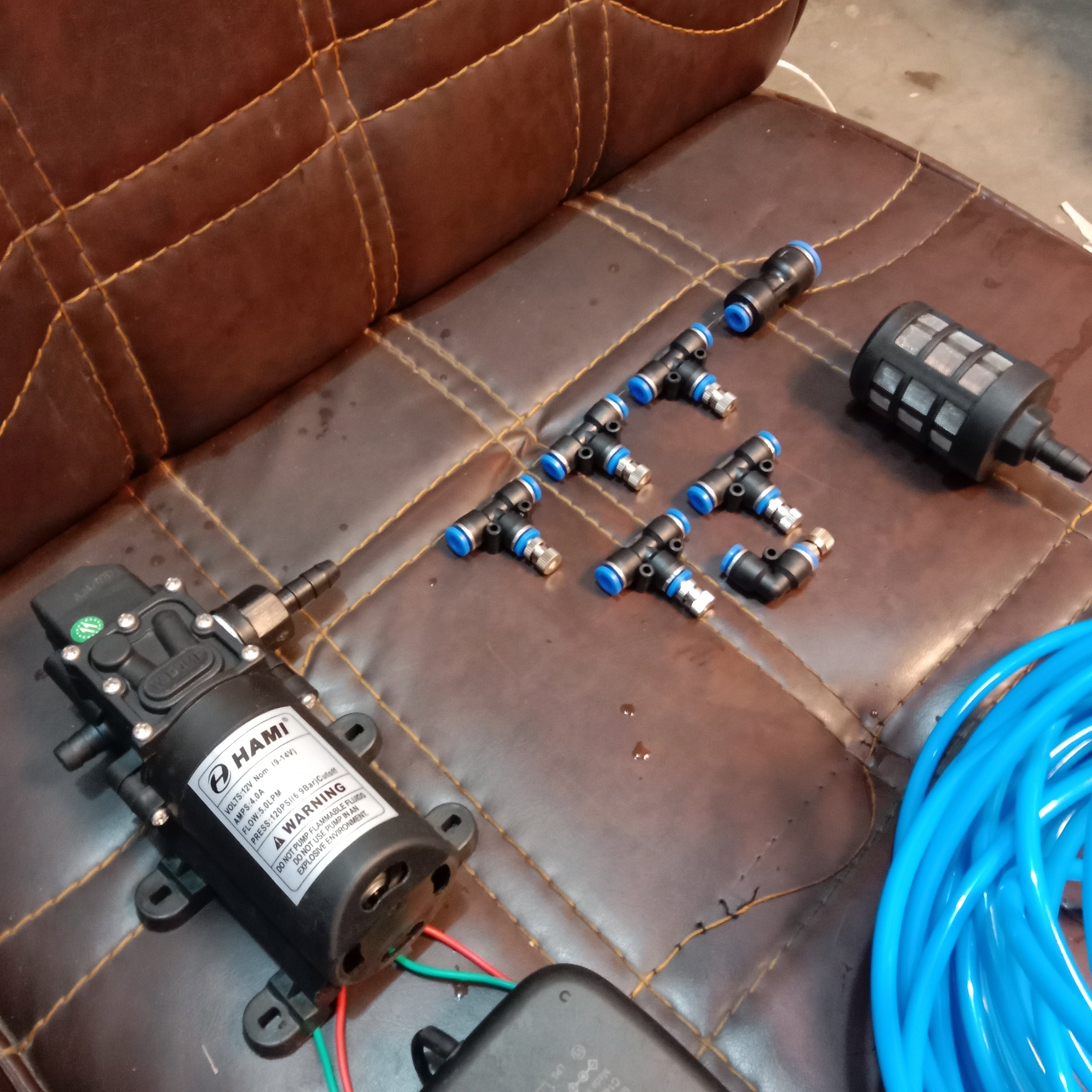 Misting System for Homes, Solar panels, and Farms in Pakistan - 12-Nozzle System With Pump & 60 ft Pipe thumbnail 4