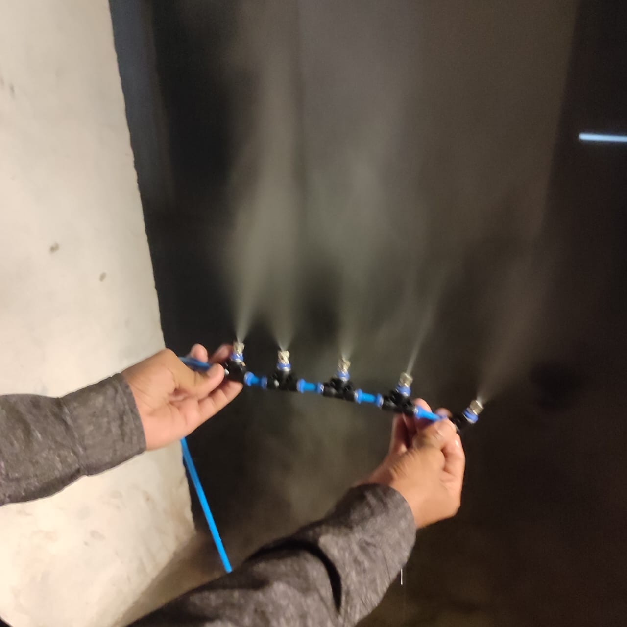 Misting System for Homes, Solar panels, and Farms in Pakistan - 12-Nozzle System With Pump & 60 ft Pipe thumbnail 6