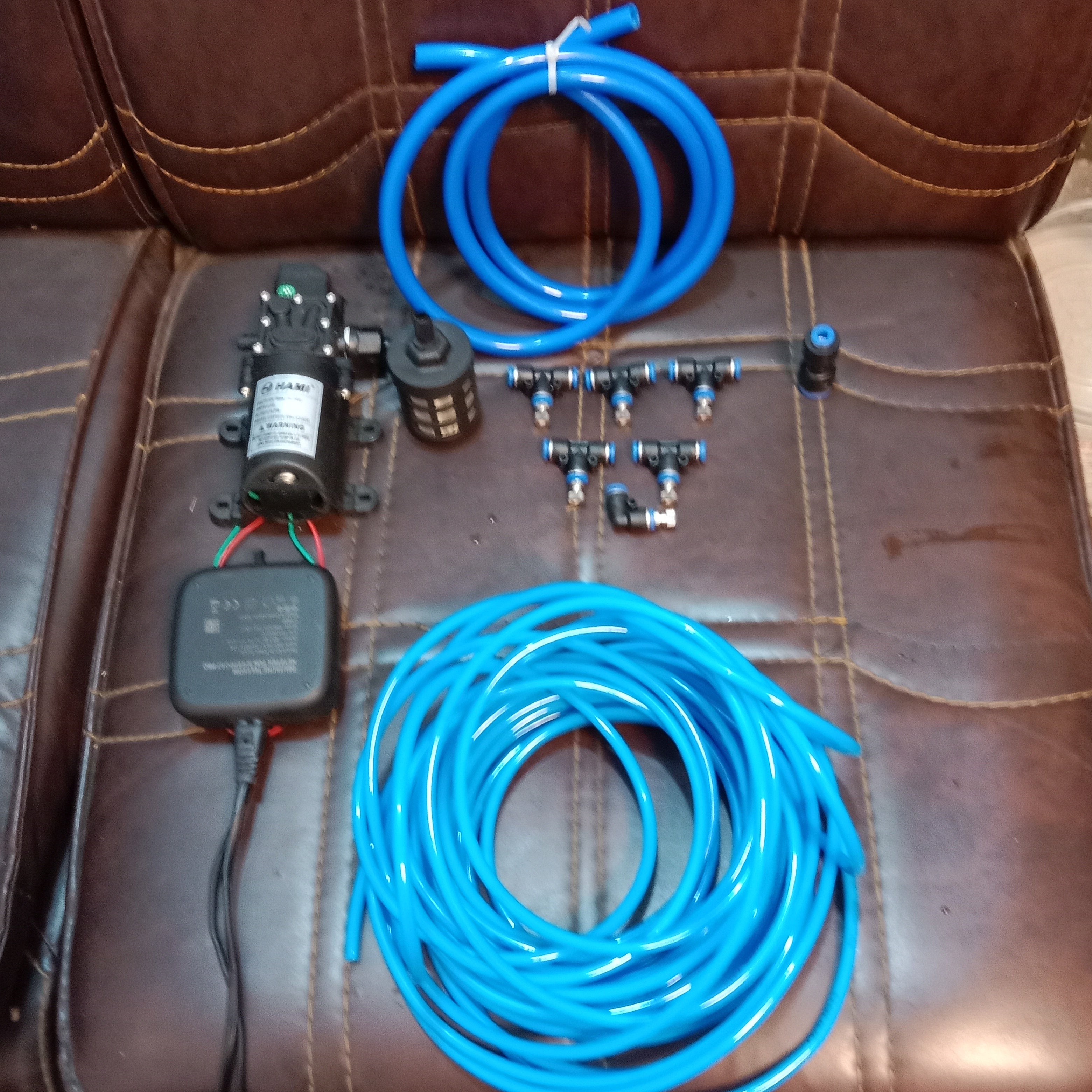Misting System for Homes, Solar panels, and Farms in Pakistan - 50-Nozzle System With Pump & 200 ft Pipe thumbnail 2