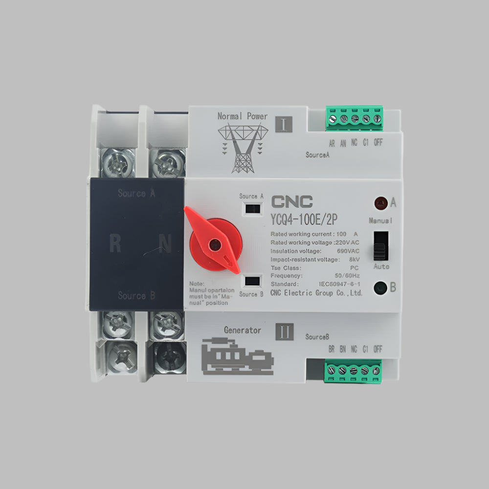 CNC YCQ4-100E/2Pole ATS Dual Power Automatic Transfer Switch in Pakistan