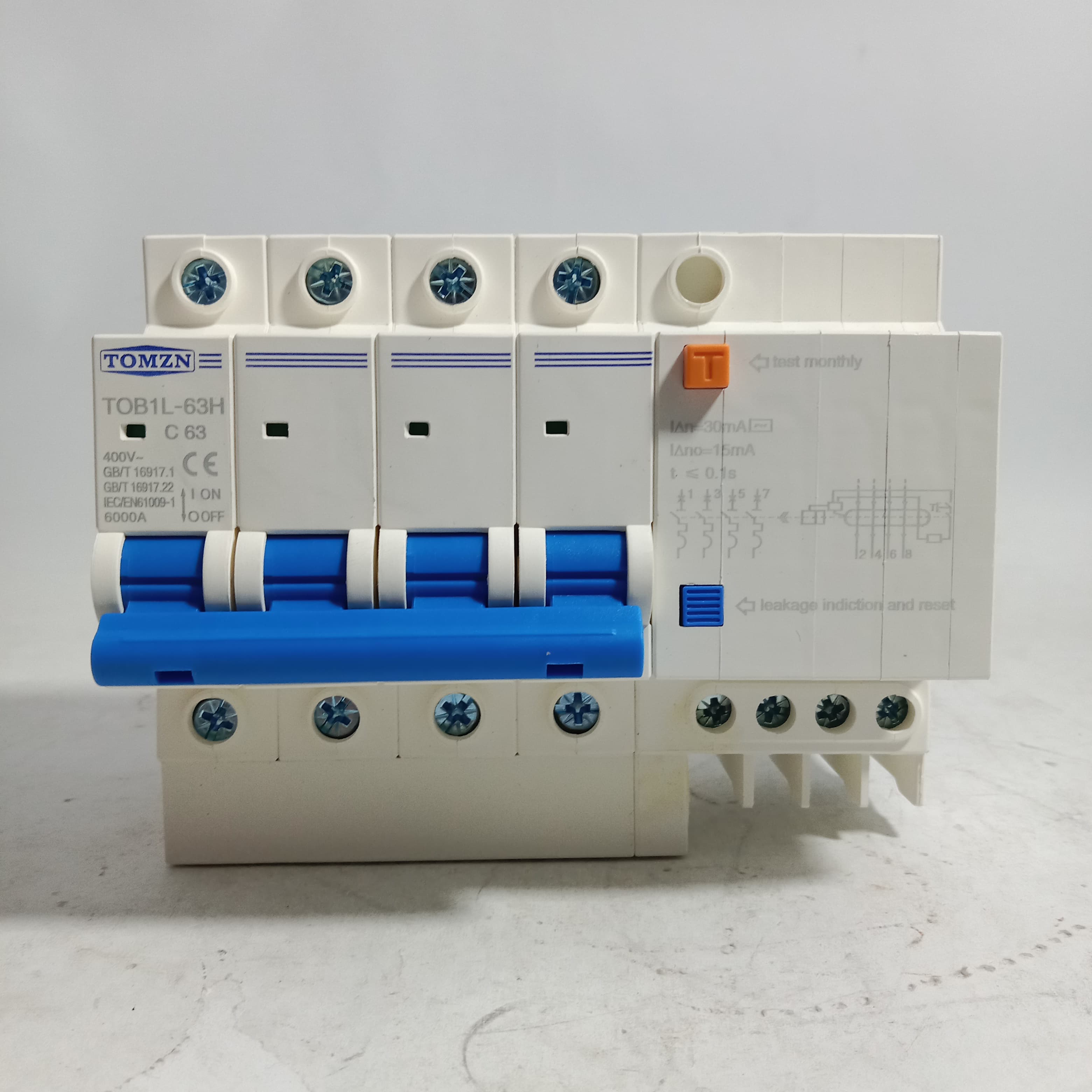 TOMZN TOB1L-63H, 4-Pole Earth Leakage  Circuit Breaker in Pakistan