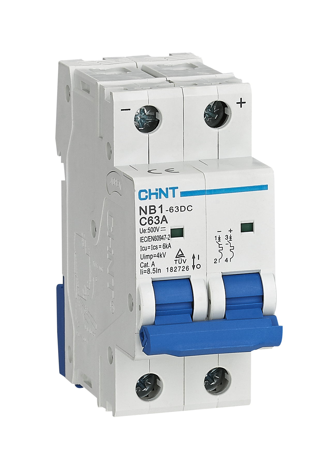 CHINT NB1-63DC 2 POLE Miniature Circuit Breaker in Pakistan - 4 Amp thumbnail 2