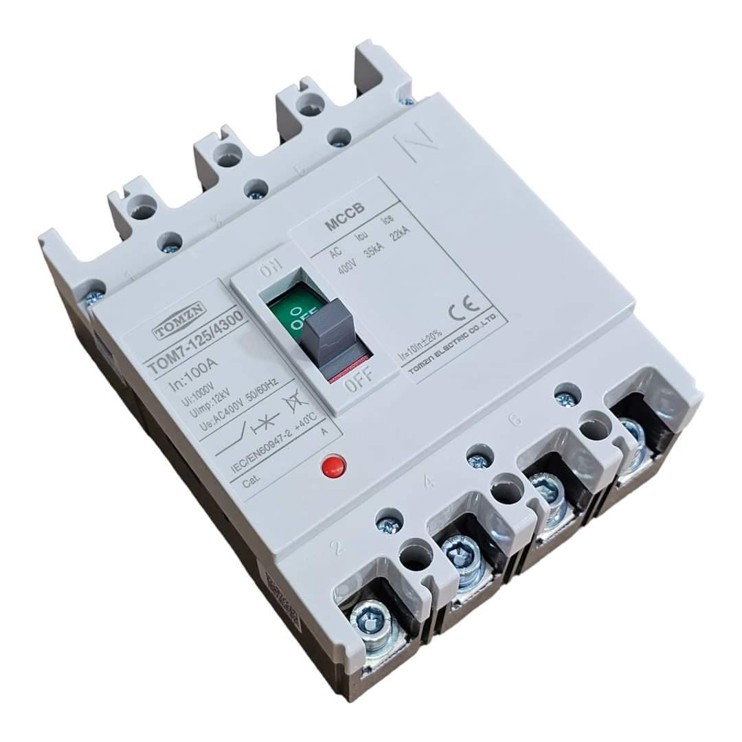 TOMZN TOM7-125/4300 MCCB 100A 4 Pole Circut Breaker in Pakistan - 100A