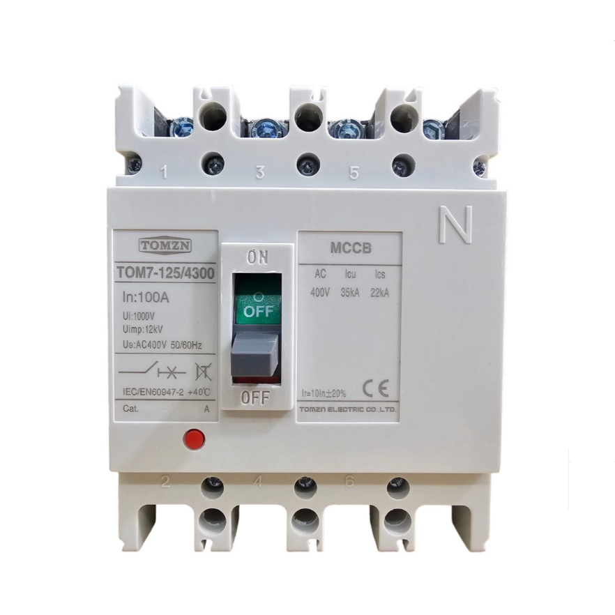 TOMZN TOM7-125/4300 MCCB 100A 4 Pole Circut Breaker in Pakistan - 100A thumbnail 2