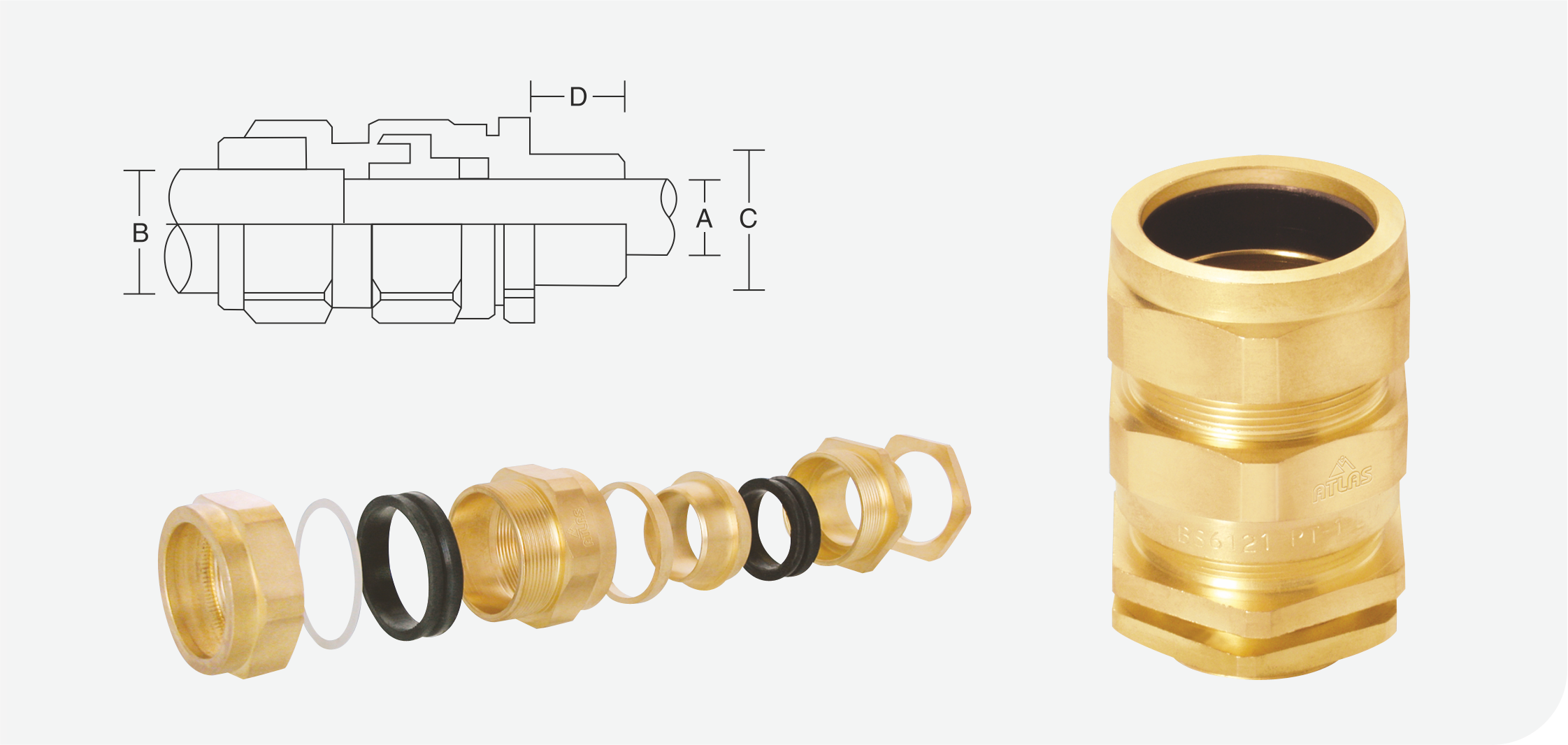 Brass Cable Glands in Pakistan - 13.5mm thumbnail 5