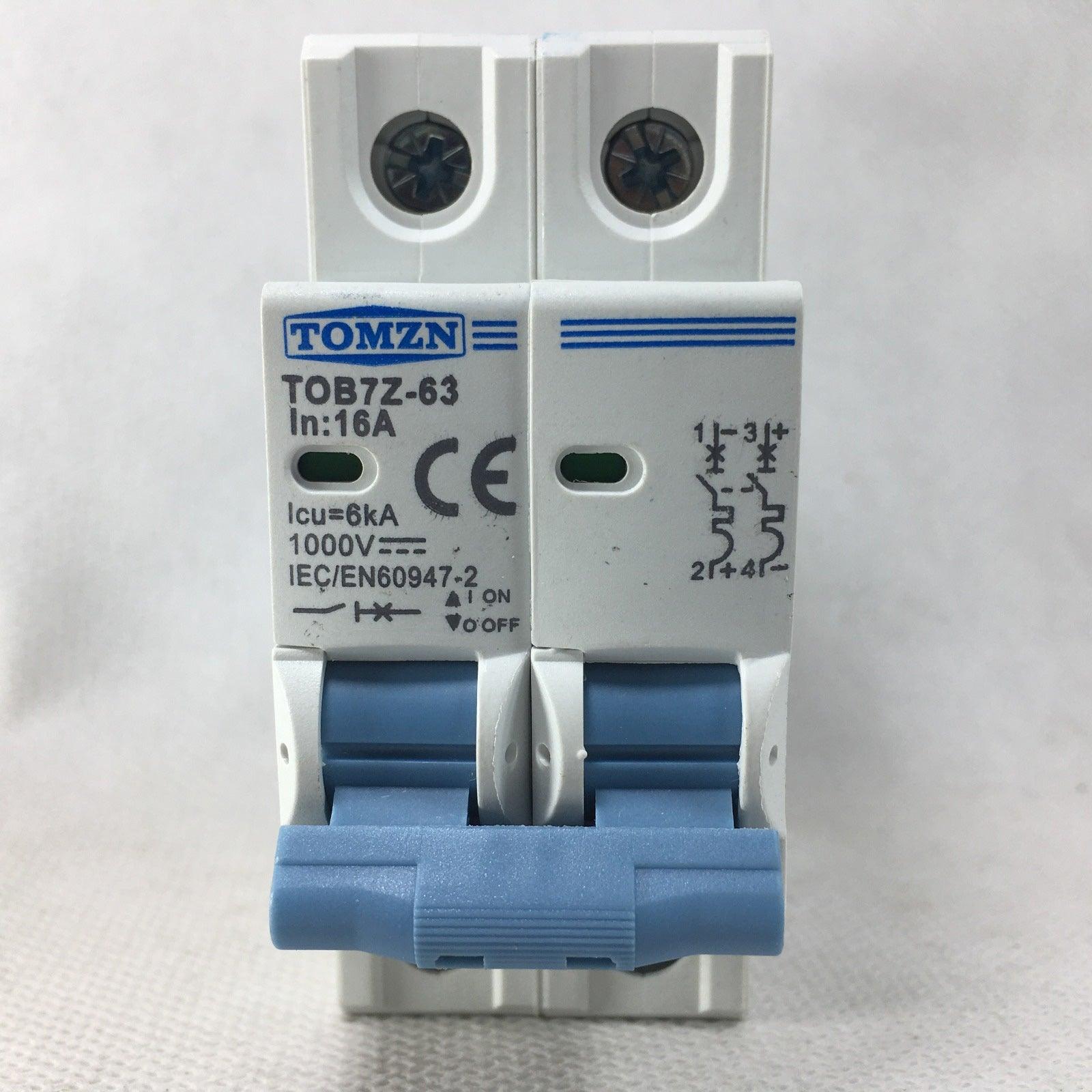 Tomzn TOB7Z-63 2P DC 1000V Solar Mini Circuit Breaker in Pakistan - 16A