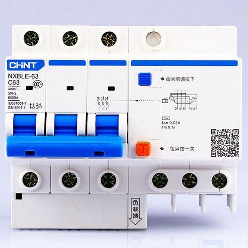 CHINT RCBO AC230/400V NXBLE-63 3P Residual Current Device in Pakistan - 3P / 20A/30mA