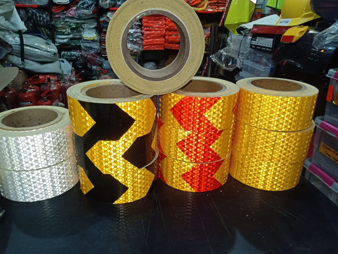 Reflector Arrow Tape China Made 50 Foot Roll in Pakistan - 2” x 50 Foot / Red & Gold
