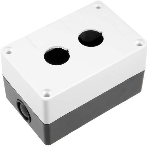 2 Hole Push Button Switch Control Box Case  22 mm Diameter Gray Plastic - 1 hole
