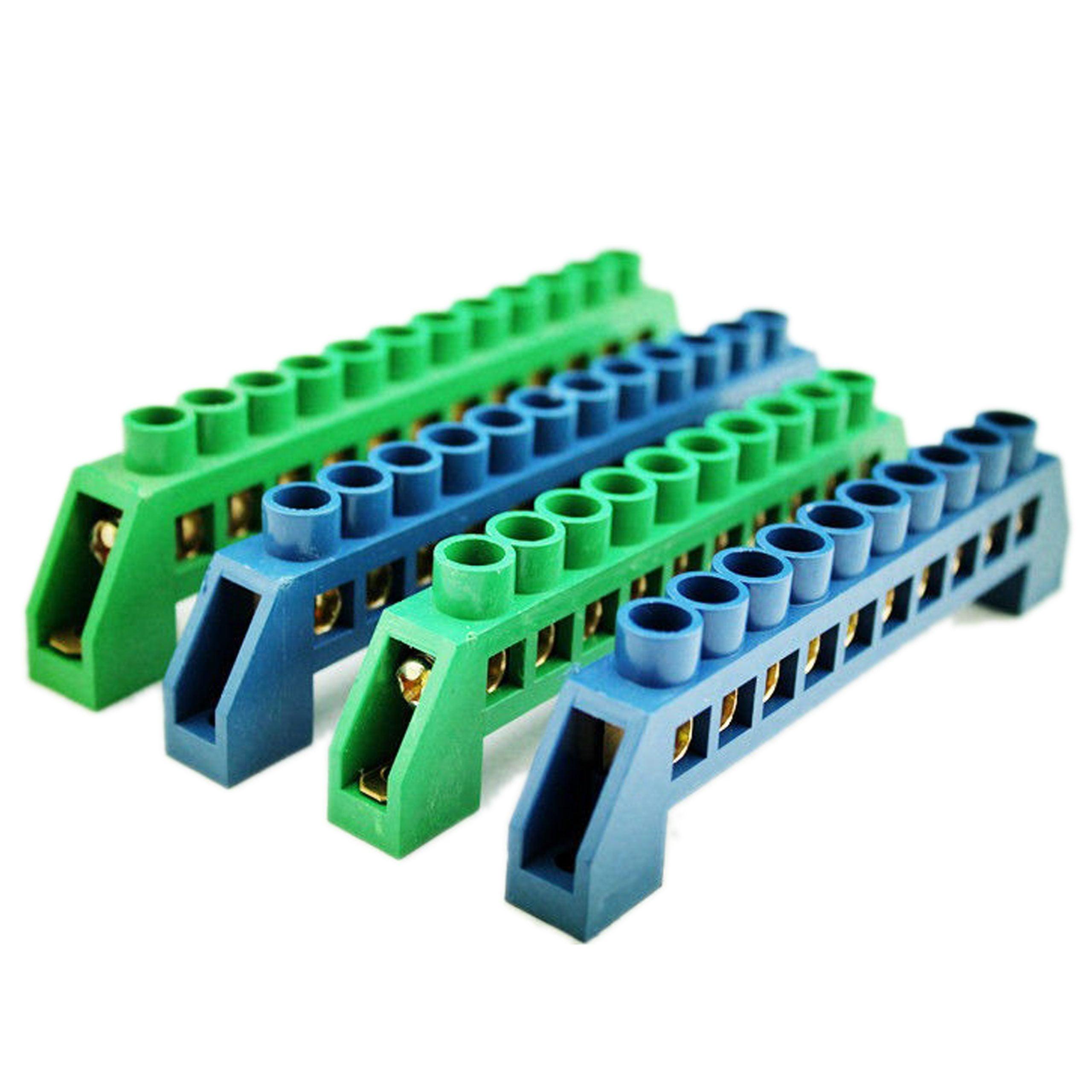 Wire Connection Screw Terminal Strip Copper terminal Green - 6 Pins