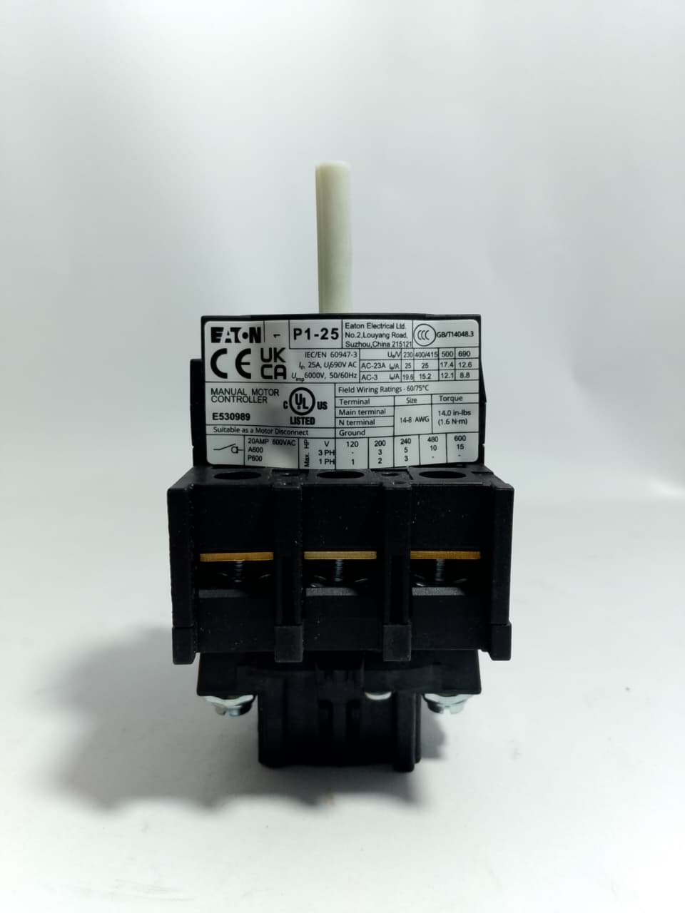 EATON P1-25 Manual Motor Controller Switch in Pakistan - 3pole/25A thumbnail 3